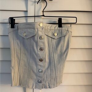 Zara Women's Silver Button-Down Mini Top